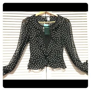 H&M polka dot long sleeve top